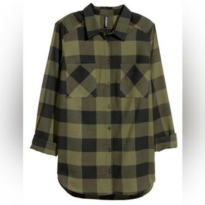 Green and black checkered flannel, size 14